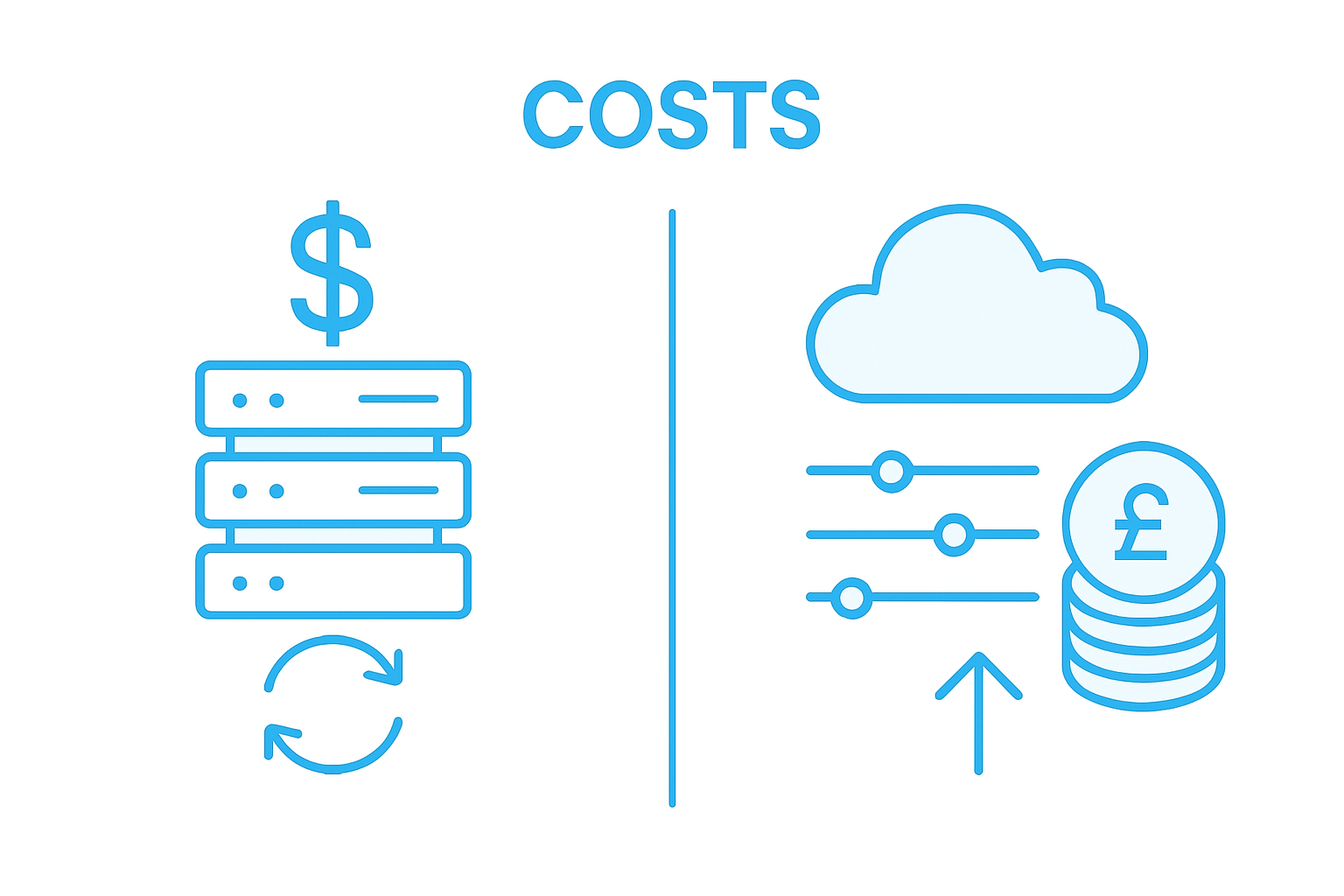 Infographic comparing hosting pricing models