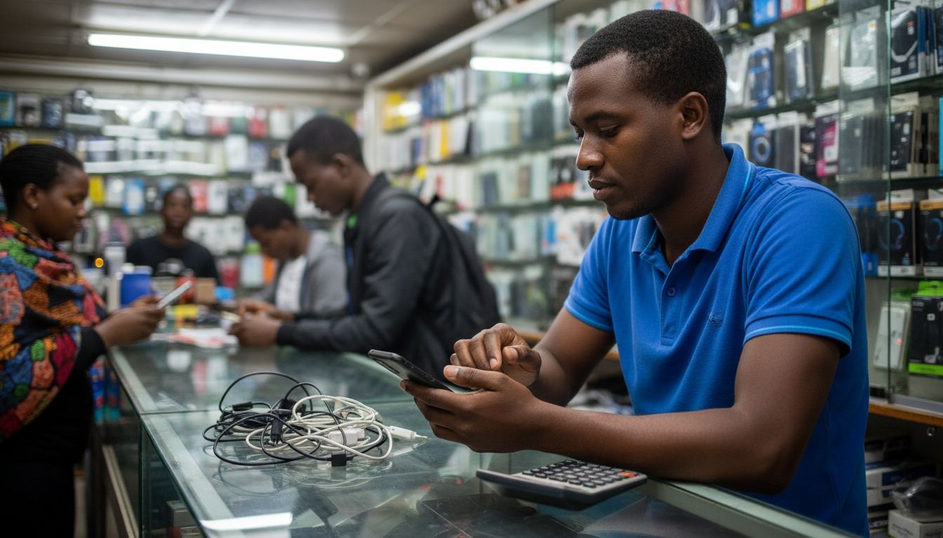 Store manager processing mobile phone payment