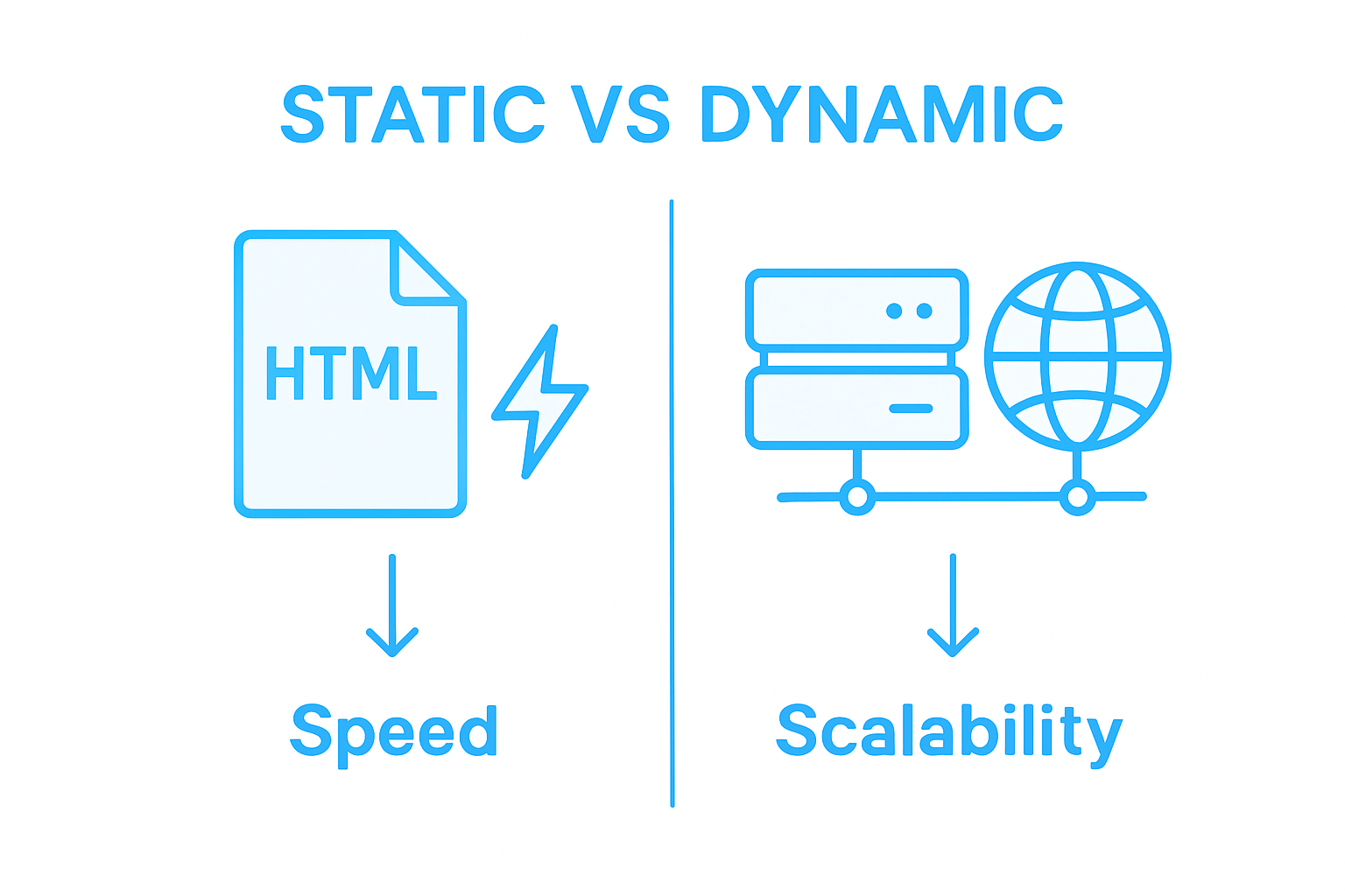 Comparison infographic static vs dynamic websites
