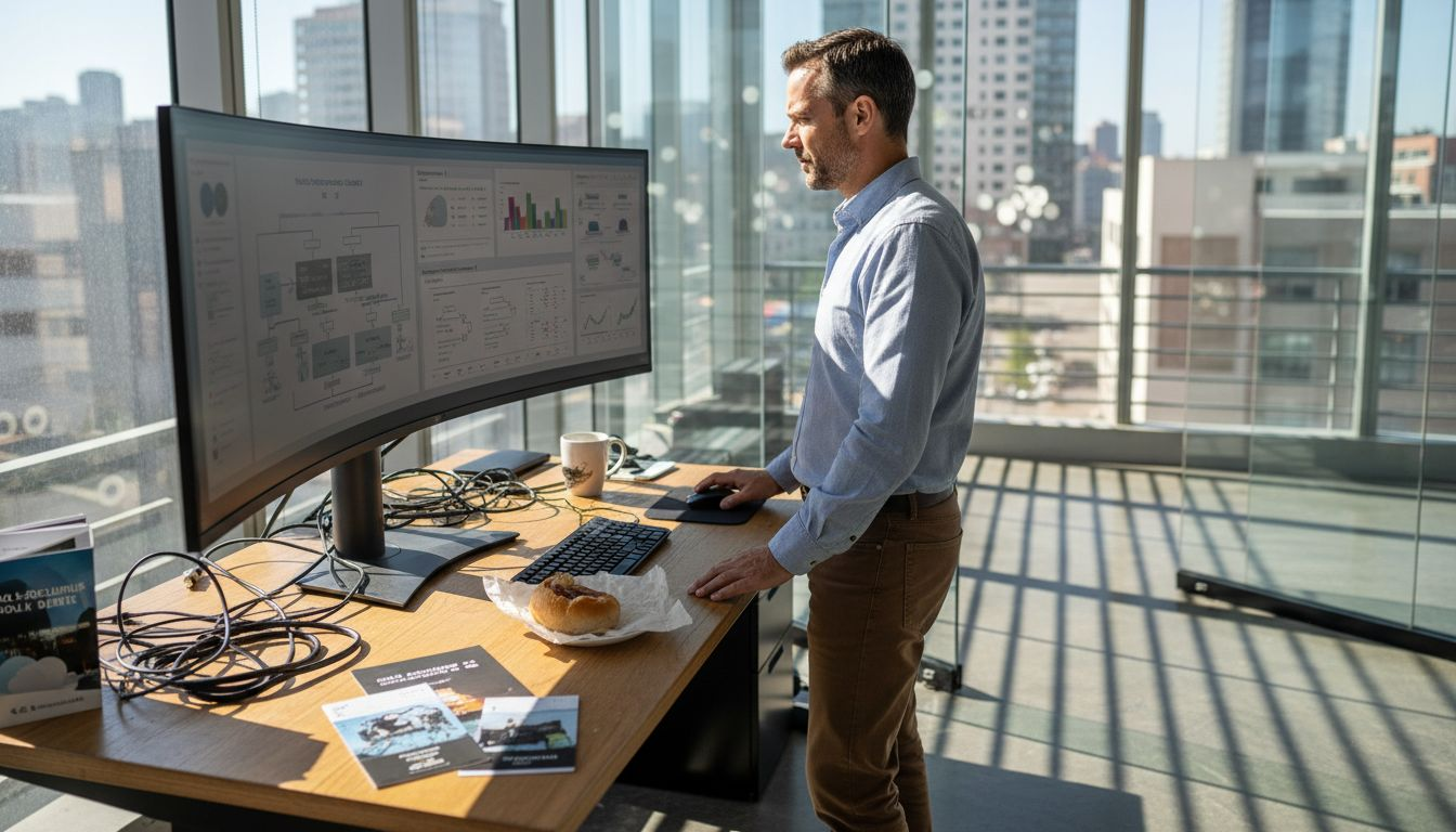 IT consultant reviewing cloud analytics