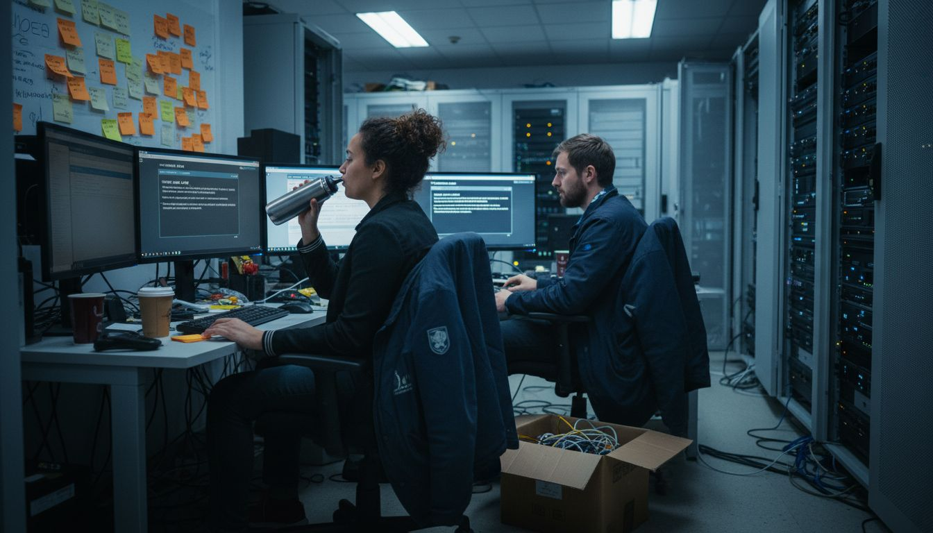 Cybersecurity team monitors ransomware attack alerts