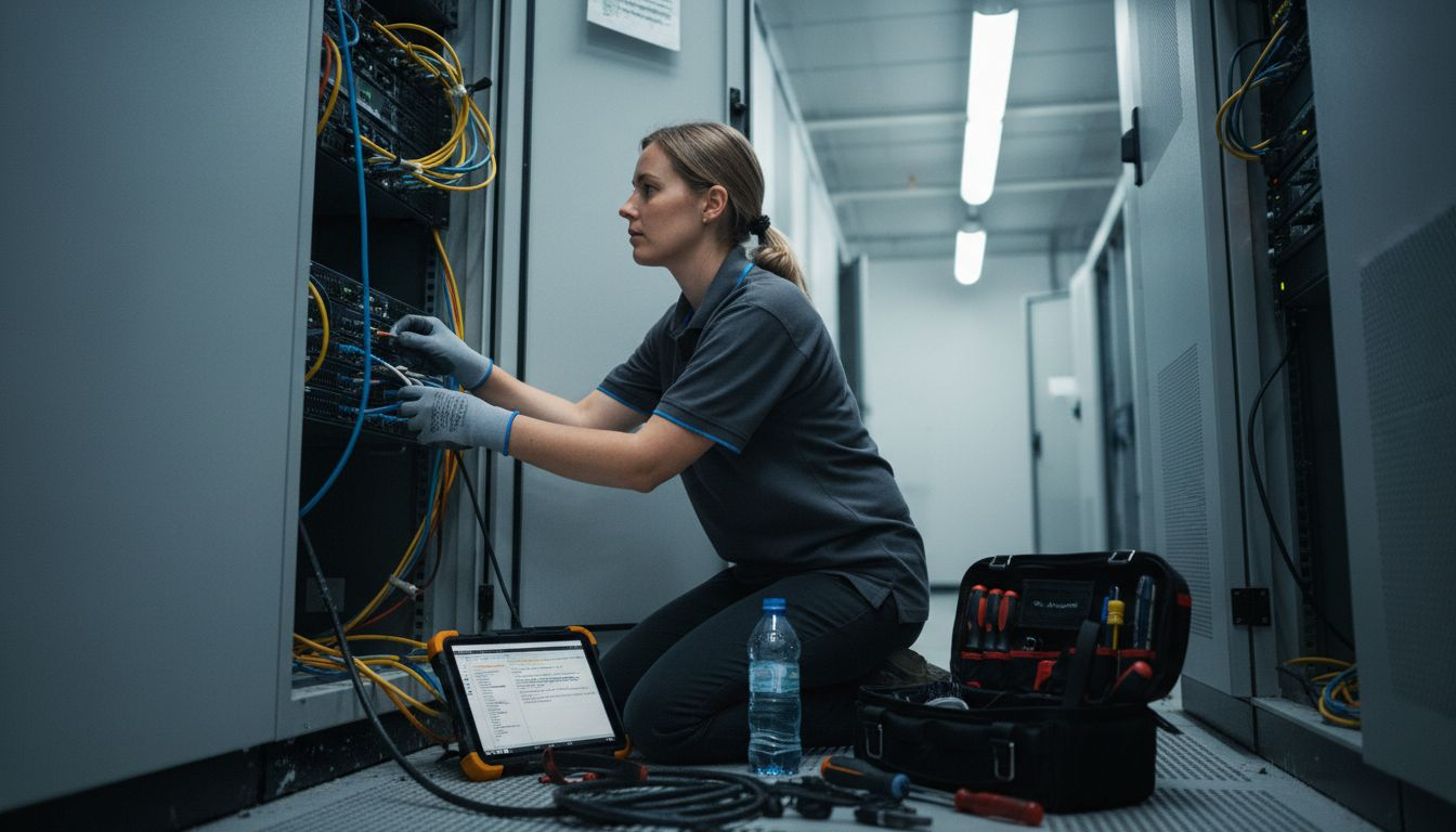 Technician automating cloud server setup