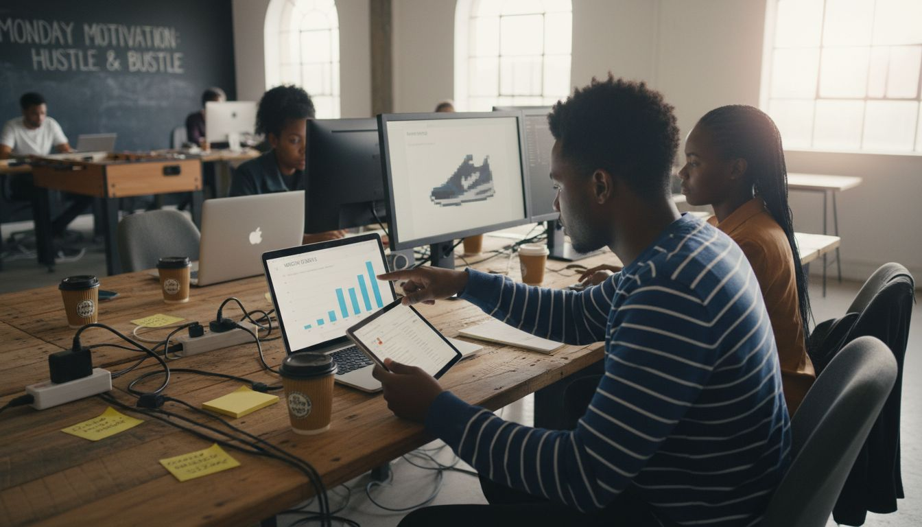 E-commerce team collaborating with cloud services