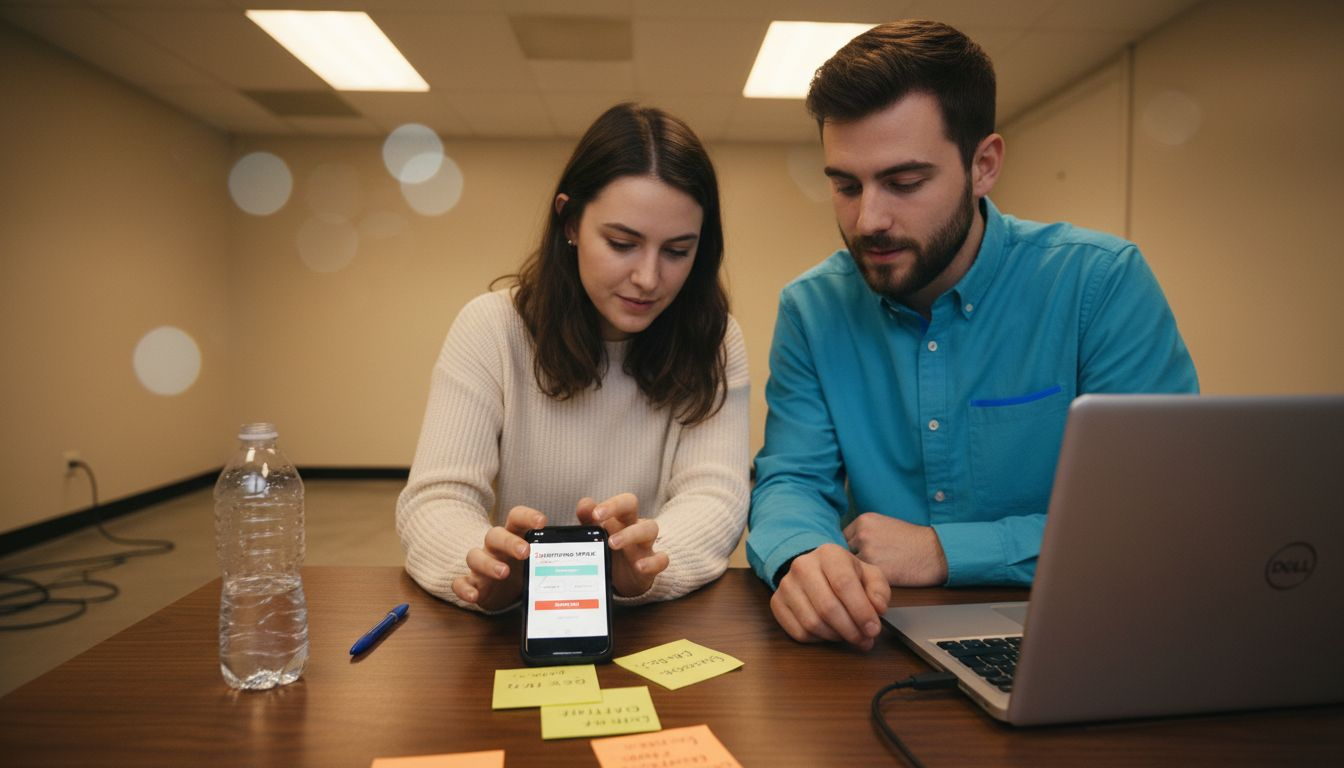 Observing user test for mobile app