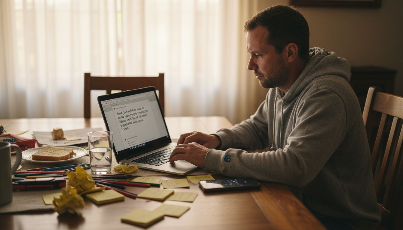 Team leader communicating from home workspace