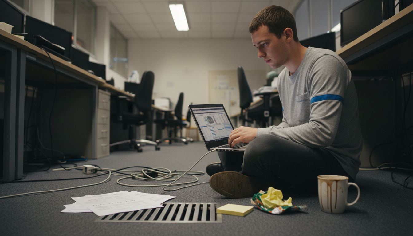 IT specialist analyzing bandwidth data