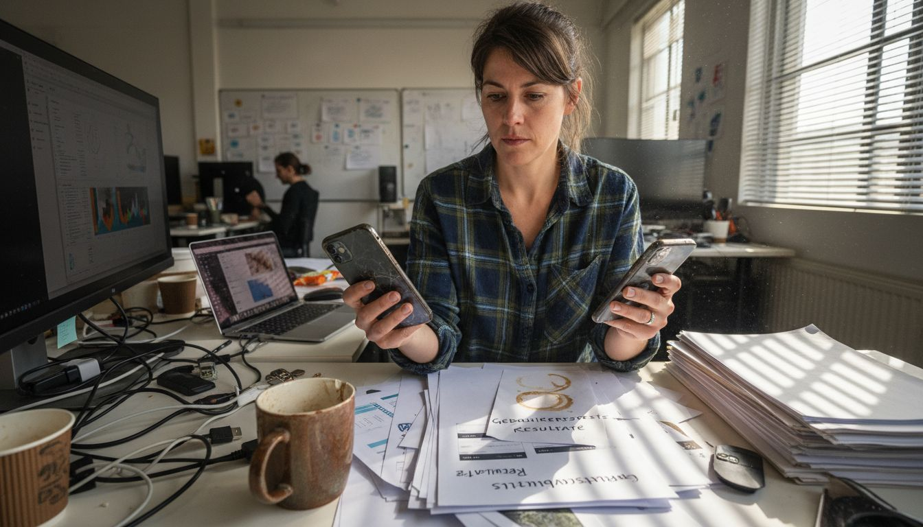 Designer comparing mobile design guidelines