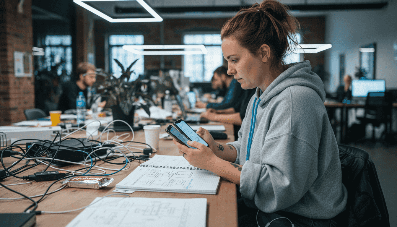 Developer comparing native and cross-platform apps