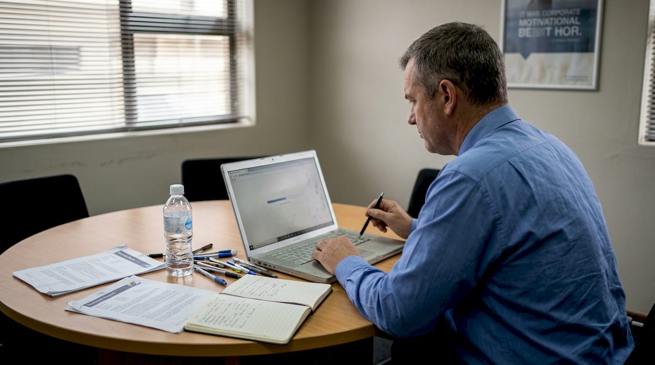 Manager reviewing slow outdated website