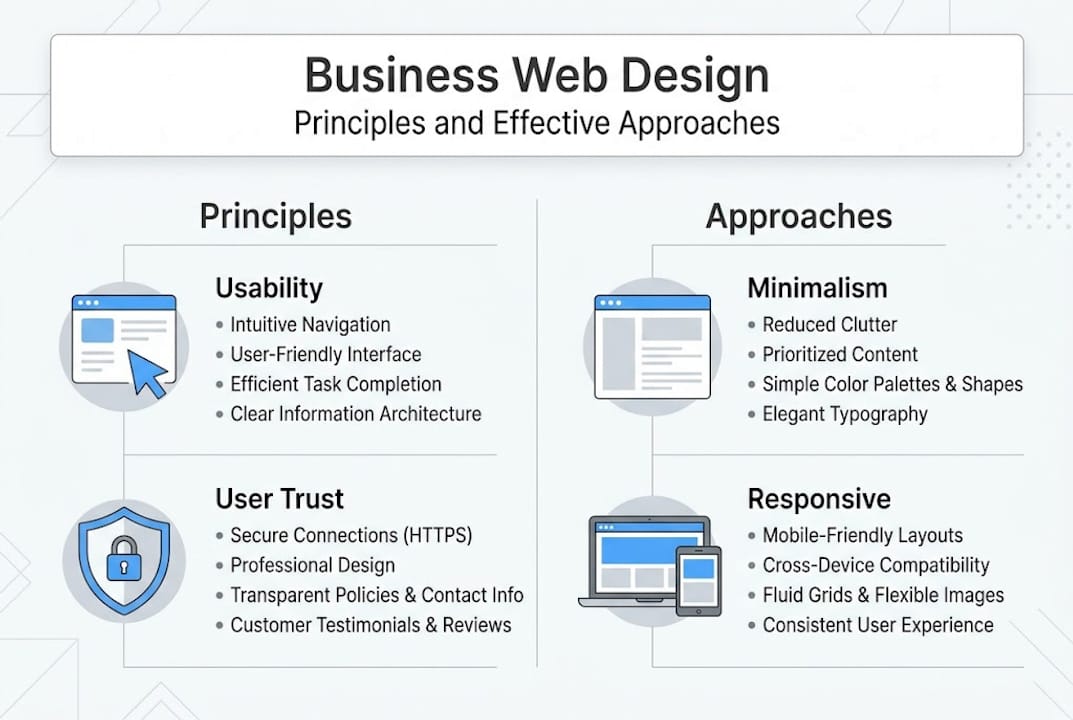 Infographic web design principles approaches