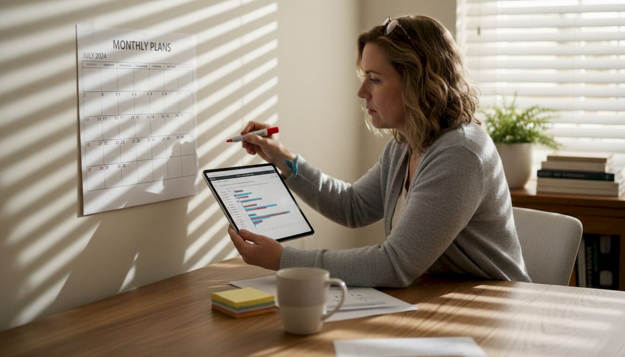 Manager updating timeline for software project