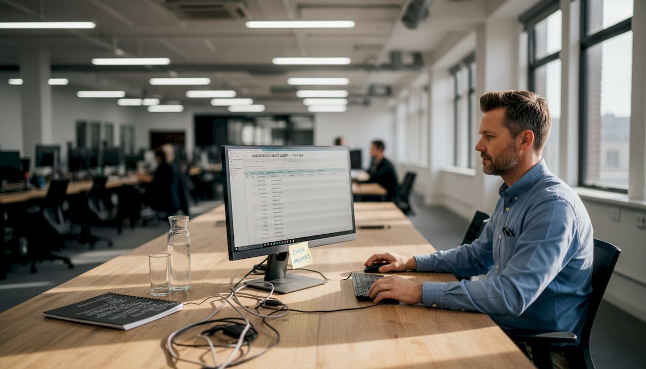 Content strategist performing website audit