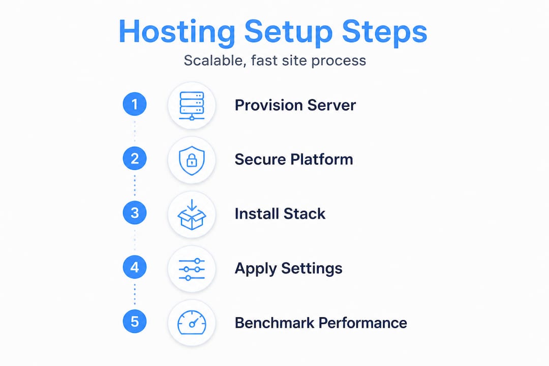Infographic showing hosting configuration steps