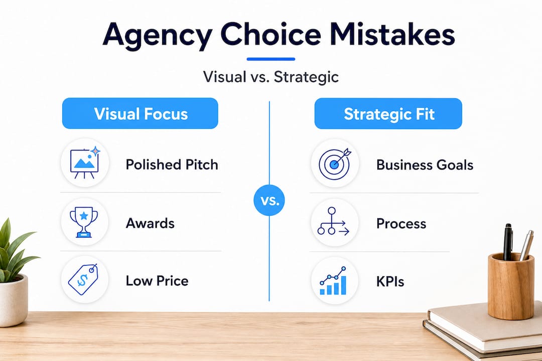 Infographic contrasting visual focus versus strategic fit