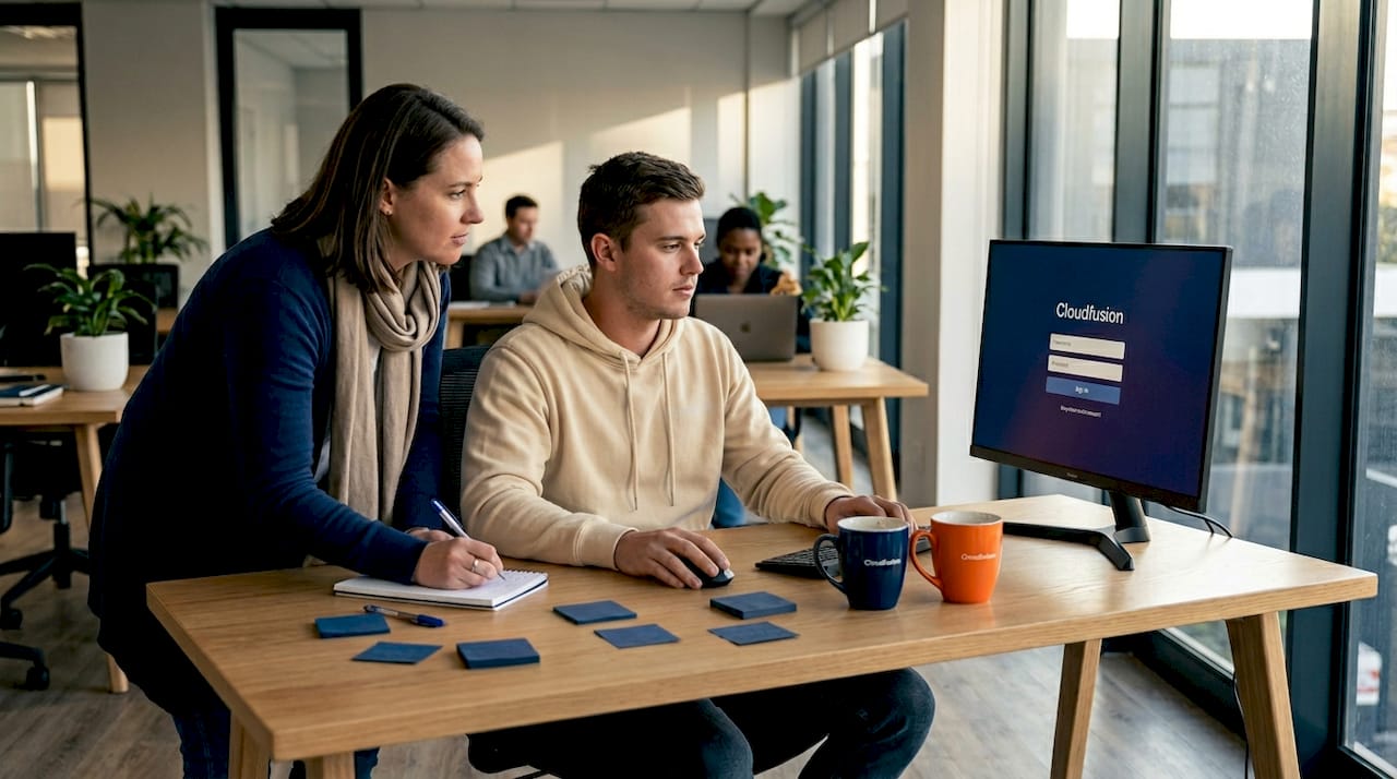 Usability testing at startup open workspace