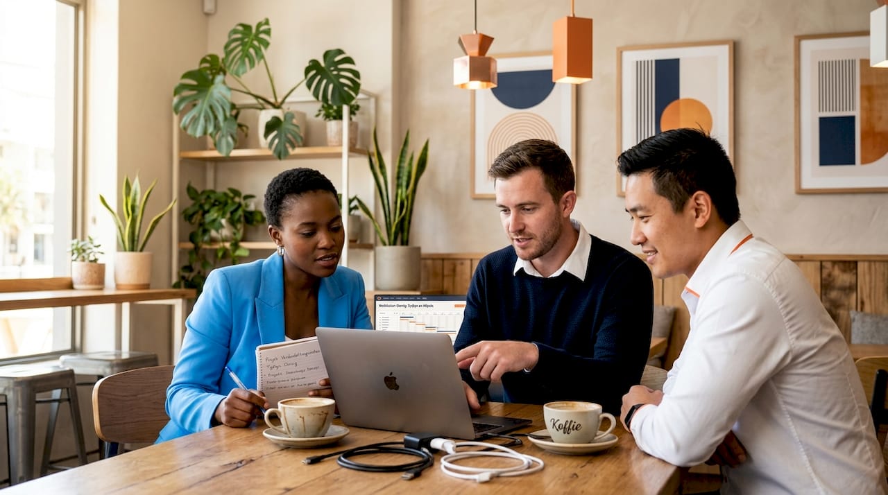 Team collaborates on software solution project