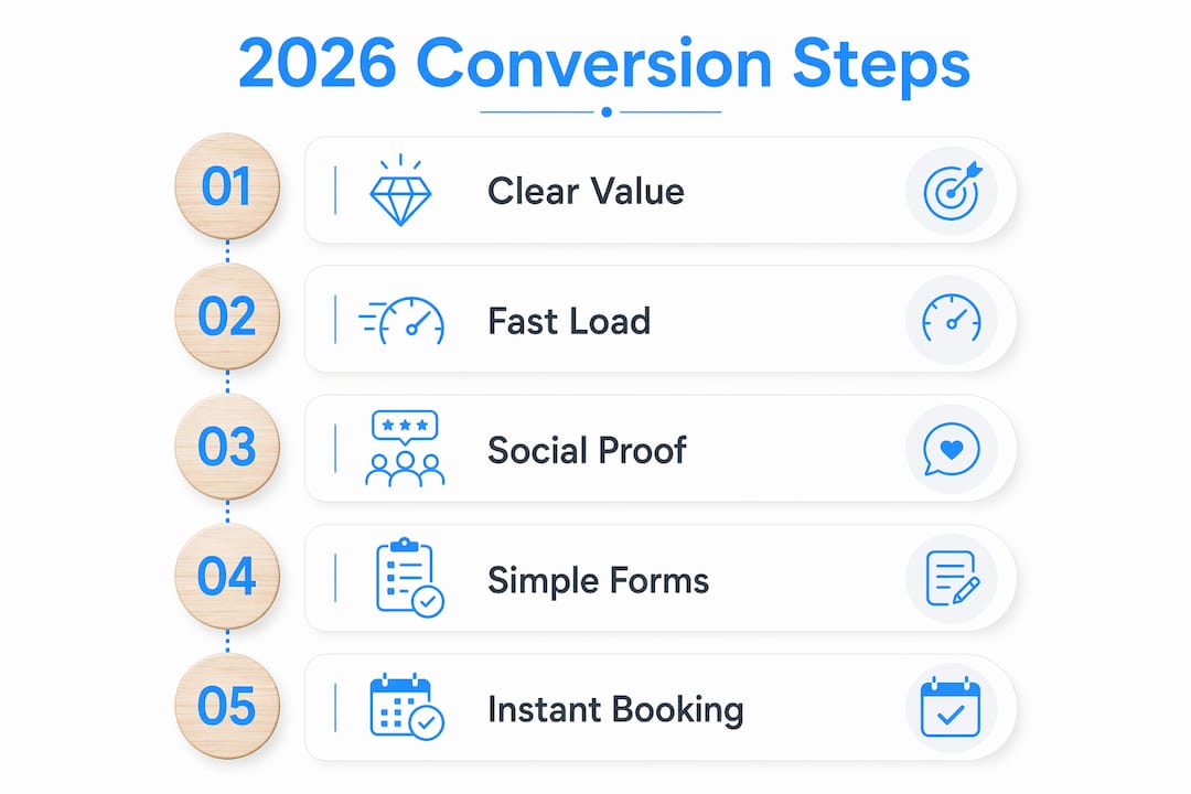 Infographic outlining 2026 B2B SaaS conversion steps