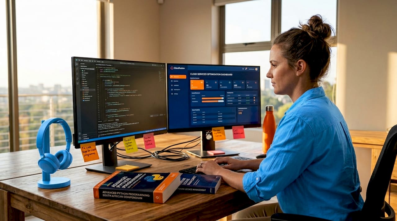 IT professional developing custom software features