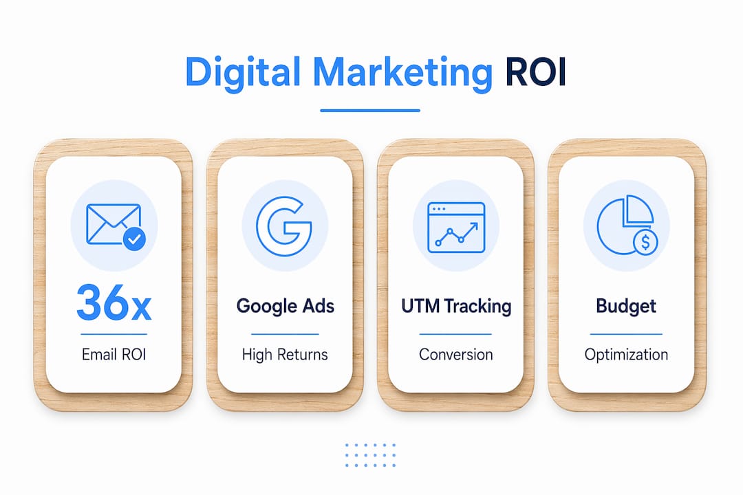 Infographic highlighting digital marketing ROI statistics