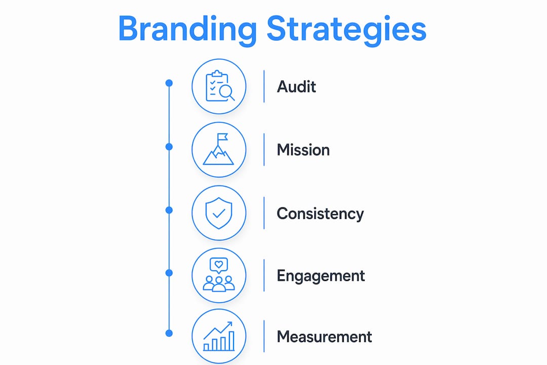 Infographic outlining key ecommerce branding strategies