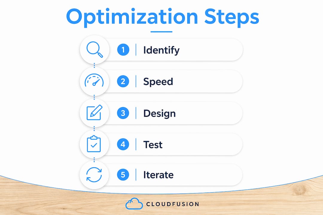 Infographic showing mobile optimization steps