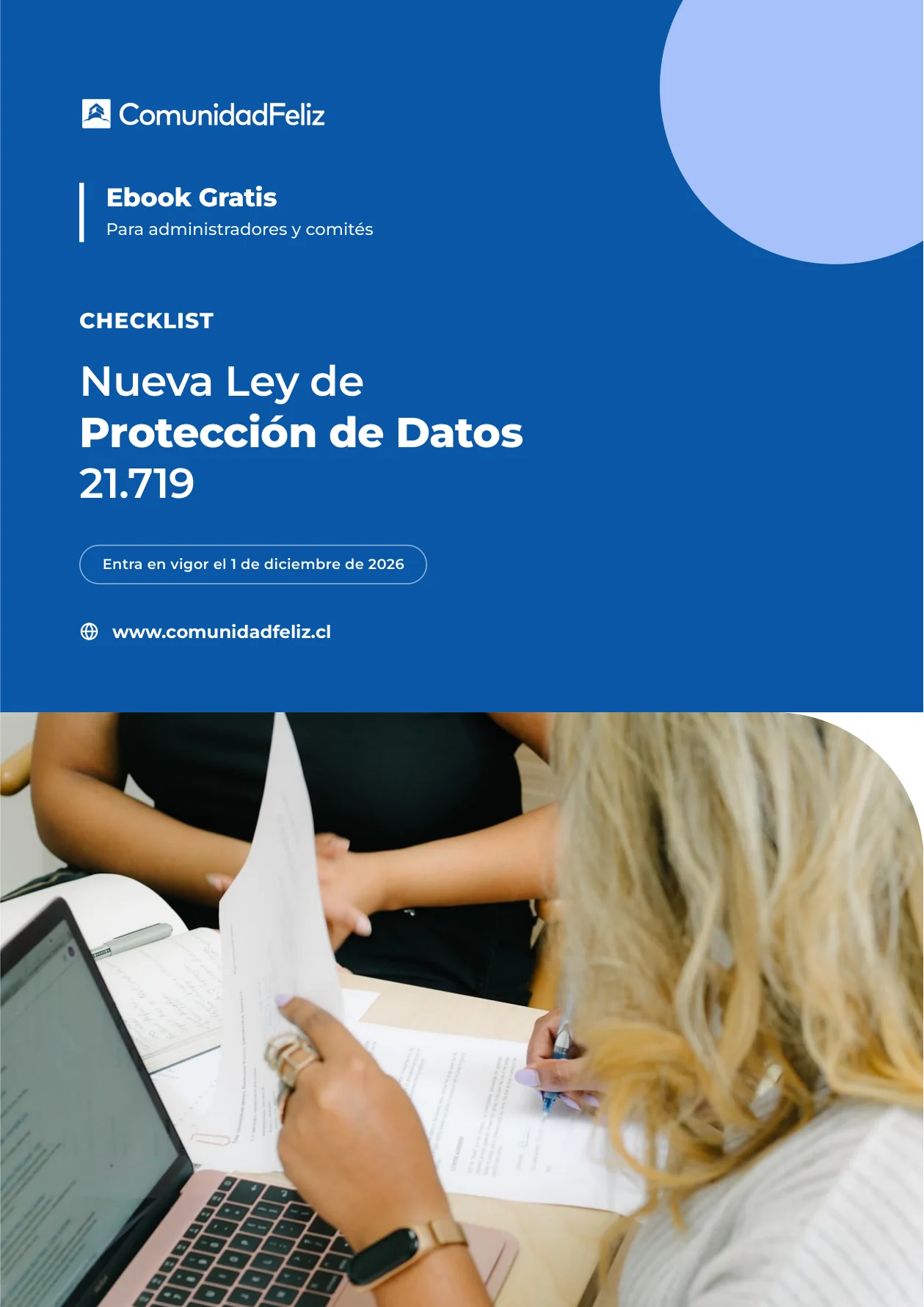 Portada del checklist de la Ley 21.719 de Protección de Datos de ComunidadFeliz