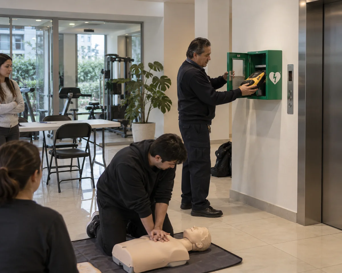 Ataques cardíacos en edificios: qué hacer, buenas prácticas y el rol del administrador