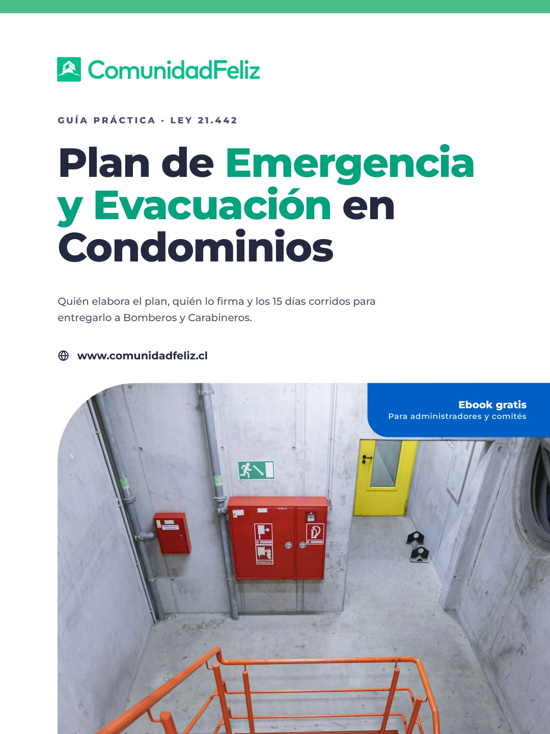 Portada del ebook Plan de Emergencia y Evacuación en Condominios, de ComunidadFeliz