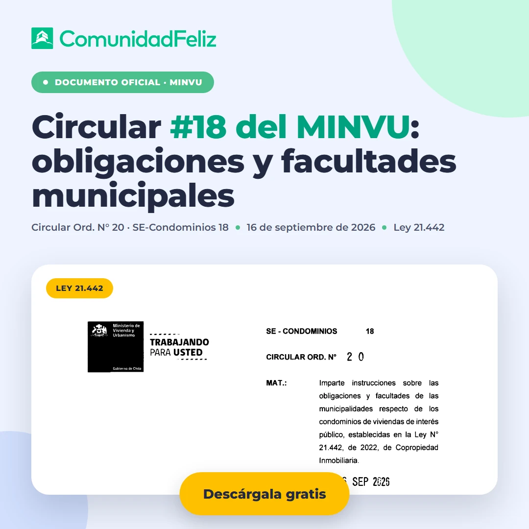Circular #18 del MINVU sobre obligaciones y facultades de las municipalidades respecto de los condominios de viviendas de interés público