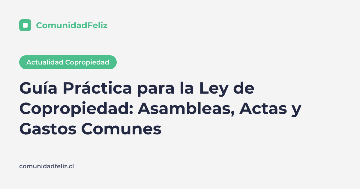 Guía Práctica para la Ley de Copropiedad: Asambleas, Actas y Gastos Comunes
