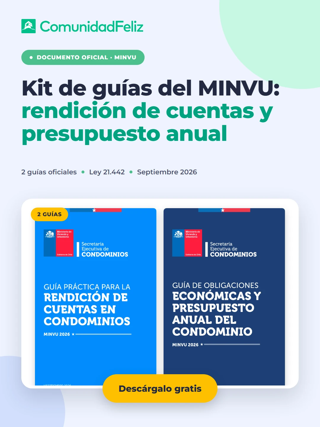 Portadas de las guías del MINVU sobre rendición de cuentas y presupuesto anual