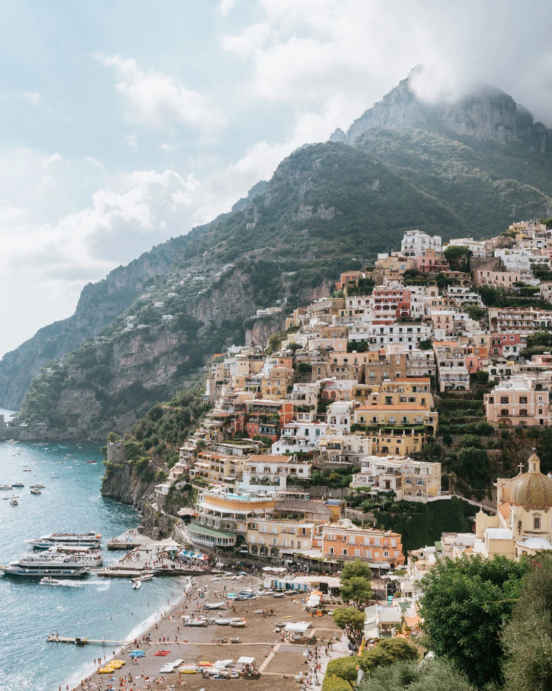 Positano rising above the sea