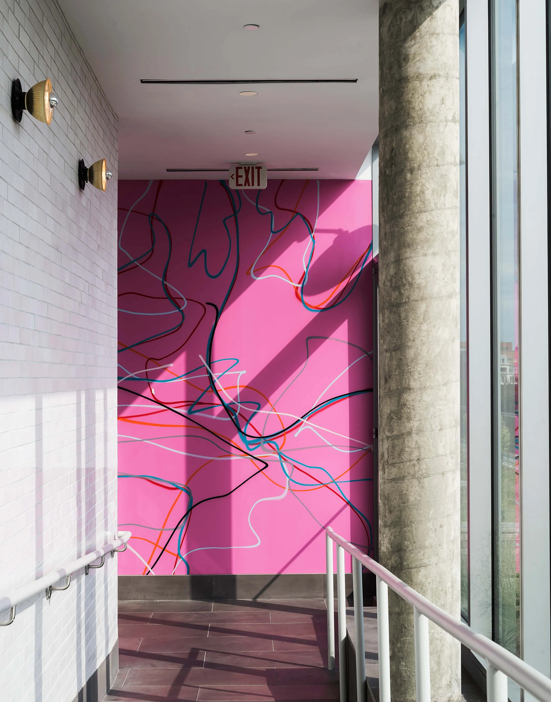 Site specific spray paintings – Atlantic Plumbing Building, Washington DC, 2016. Matthias van Arkel