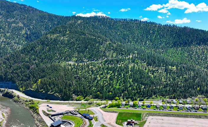 Bonner Ridge, as seen from the west, with Kettlehouse Amphitheatre at the bottom of the frame. Photo by Tanner Hauk.