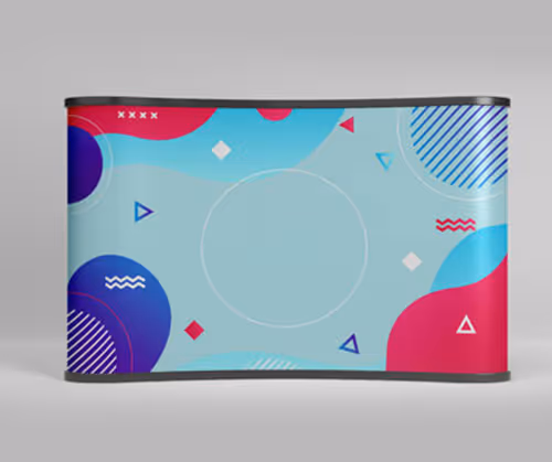 Curved pop up stands