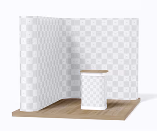 L shaped pop up stands