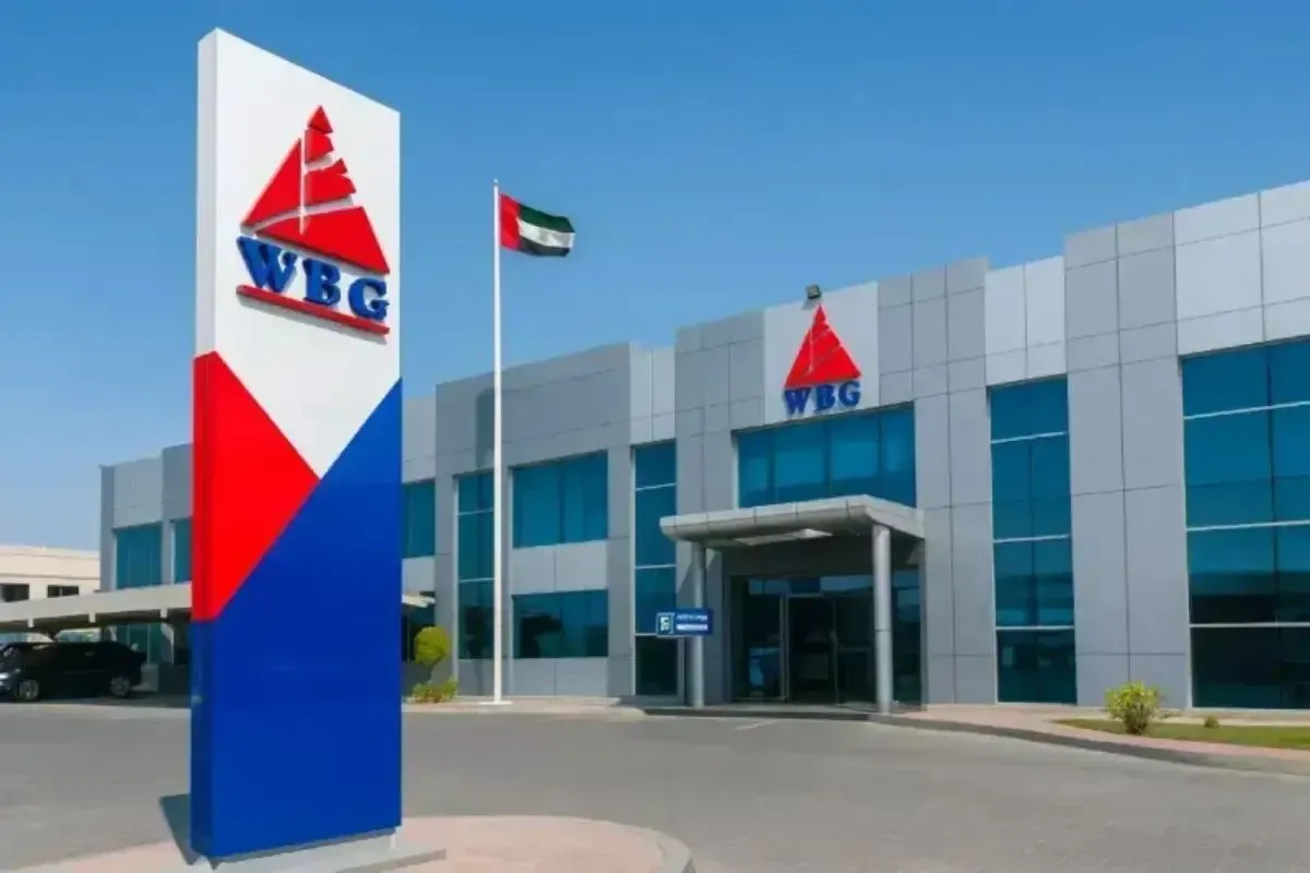 Professional signage installation in Abu Dhabi featuring a 3D signboard of WBG done By Ninety Nine Advertising LLC
