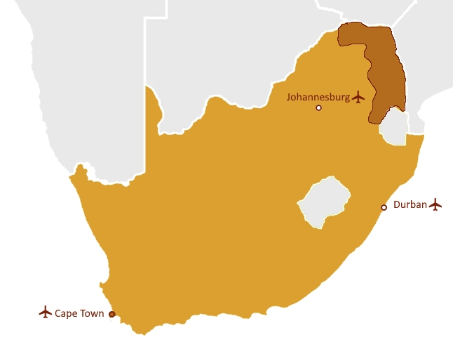Karte von Kruger National Park und der Nord-Osten