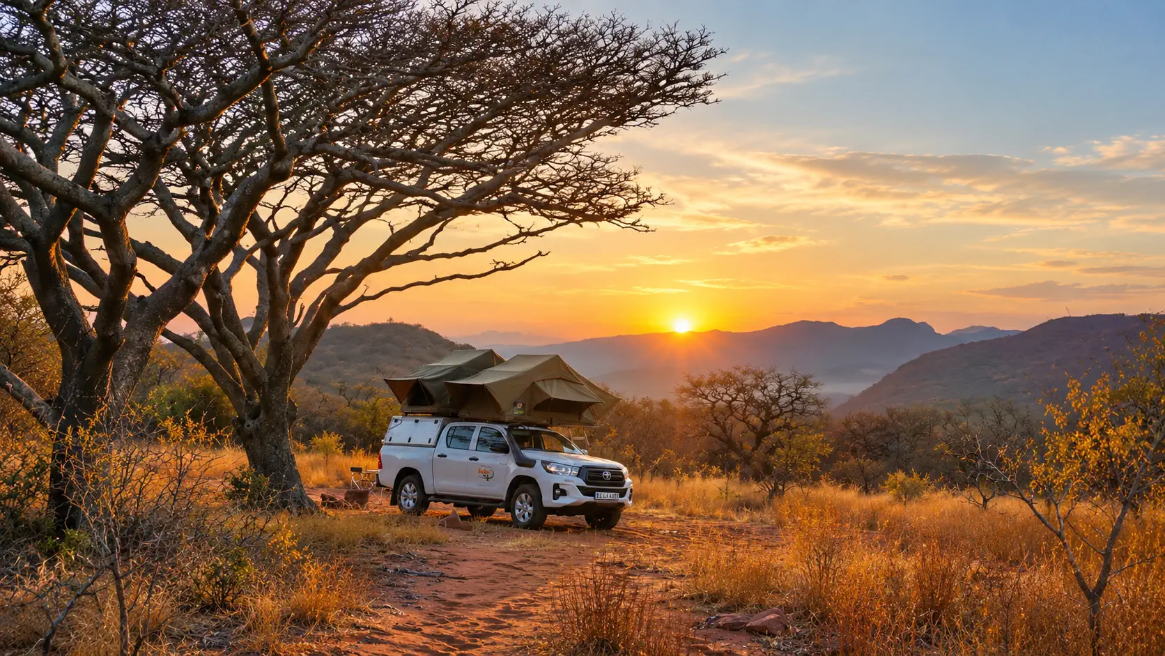 Selbstfahrerreise im südlichen Afrika bei Sonnenuntergang