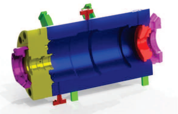 EMNOR Mechanical Inc. | Ebara 3000 PSI Barrel Pump Assembly Cross Section 3D Render
