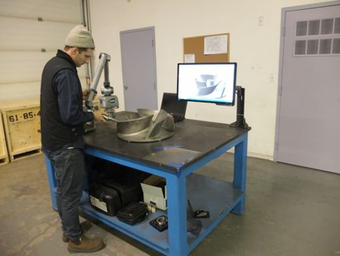 EMNOR Mechanical Inc. | CMM Measuring Goulds 3175 M Pump Impeller Sample