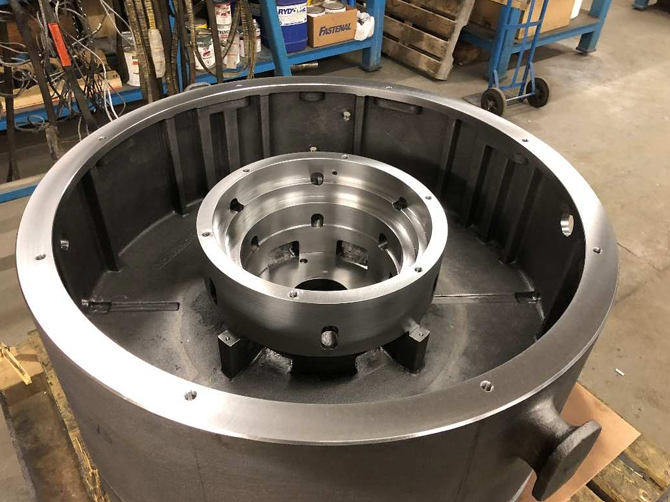 EMNOR Mechanical Inc. | Siemens-Allis-Chalmers Nuclear Safety Motor Endbell Final Machined Interior