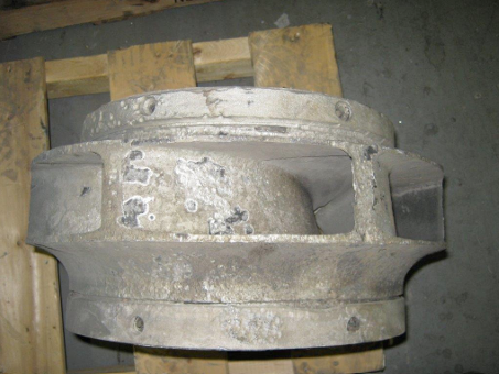 EMNOR Mechanical Inc. | Worthington 18-Inch QL Worn Pump Impeller Side View