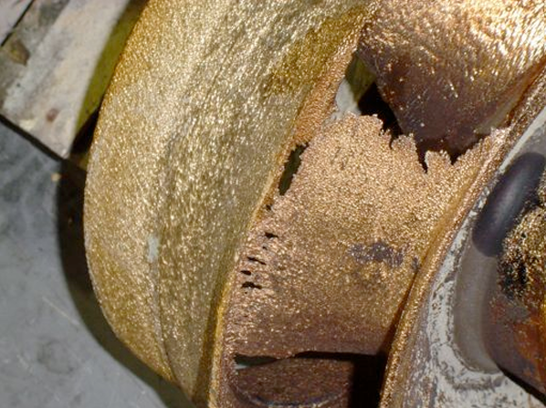 EMNOR Mechanical Inc. | Byron Jackson KXH Pump Impeller Severe Outside Diameter Wear