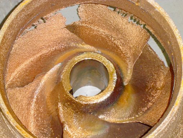 EMNOR Mechanical Inc. | Byron Jackson KXH Pump Impeller Severe Vane Wear