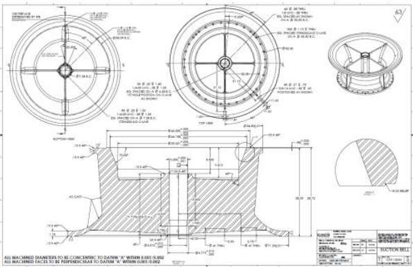 EMNOR Mechanical Inc. | Sulzer and Fairbanks Morse Vertical Pump 2D Production Drawing