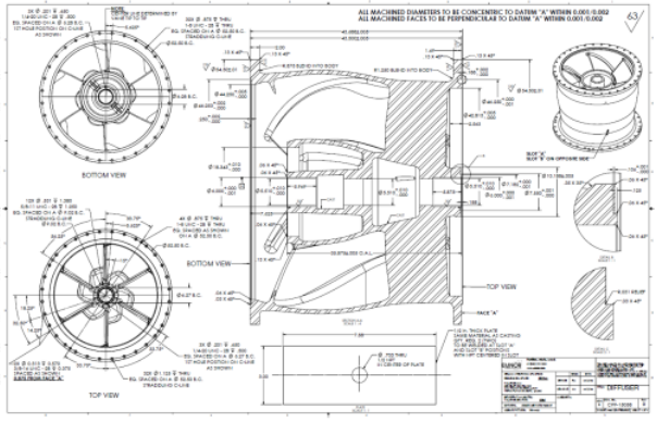 EMNOR Mechanical Inc. | Sulzer and Fairbanks Morse Vertical Pump Component 2D Production Drawing