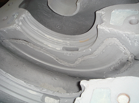 EMNOR Mechanical Inc. | Ingersoll Rand 14 HLV Pump Casing Damage Before Repair