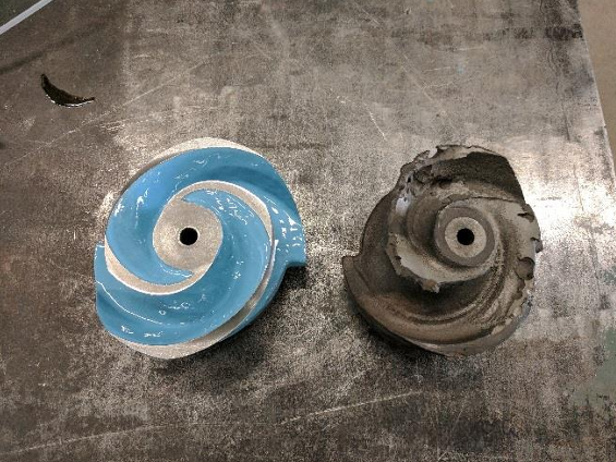 EMNOR Mechanical Inc. | Flygt Submersible Pump Impeller Repair Comparison