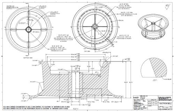 EMNOR Mechanical Inc. | Sulzer and Fairbanks Morse Vertical Pump Bell Production Drawing